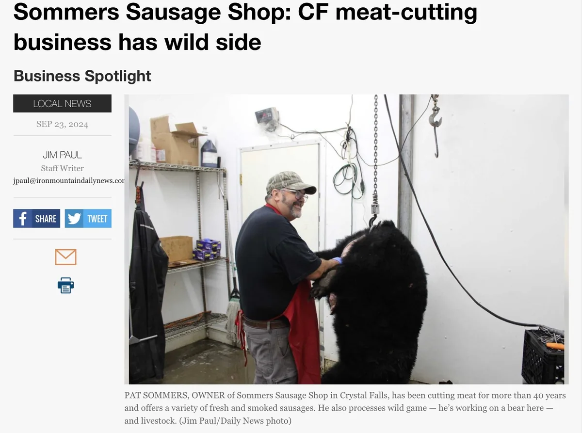 Daily News article: CF meat-cutting business has wild side